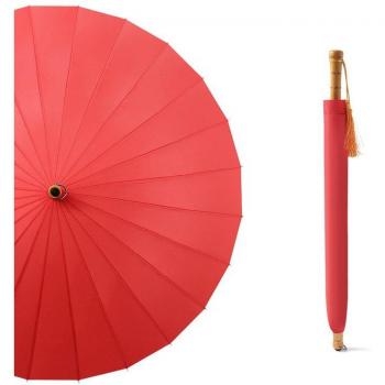 24k Long Wooden Handle Windproof Umbrella