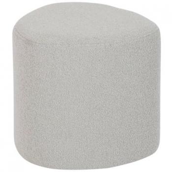 Pouf en tissu à bouclettes Estria Gris Galet 39x39cm