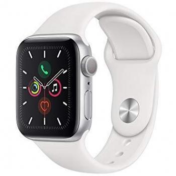 Montre Connectée Apple Series 5 40 mm Aluminium Argent Bracelet Blanc