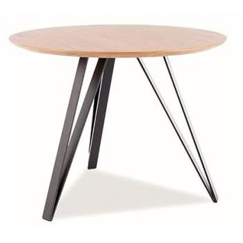 Table de réception TETIS – Rond, chêne, noir mat – 100 cm