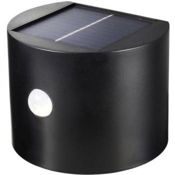 Faretto solare da esterno con rilevatore di movimento, LED bianco caldo, colore nero