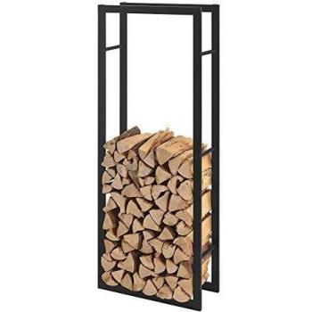 Support à Bois de Chauffage Noir 60 x 150 x 25 cm