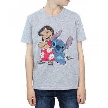 Boys’ Lilo & Stitch Classic Tee – Grey, Ages 9‑11