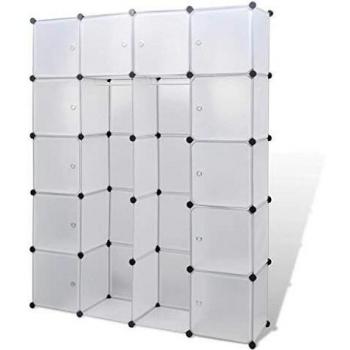 Armario modular blanco con 14 compartimentos 37x146x180,5 cm