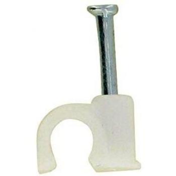 Pontet blanc rigide Dhome pour fixation de câbles électriques, diamètre 6 mm (lot de 20)