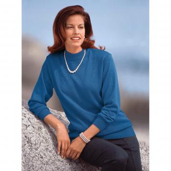 Kobaltblaue Damen‑Stehkragen‑Pullover Classic – Größe 54, unifarben
