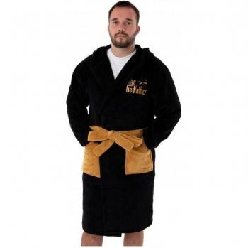 Der Pate Herrenbademantel S mit Kapuze in schwarz/gold