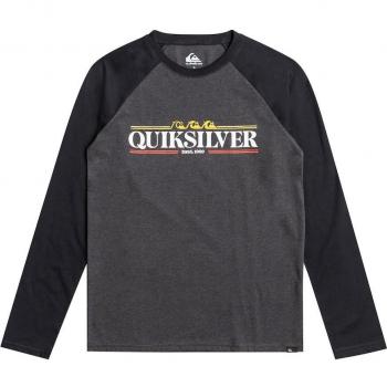 Quiksilver Kinder Raglan Langarm Top Grau-Black-Yellow Größe 14