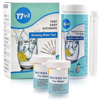 Kit Diagnóstico Total de Agua 17‑en‑1 con 100 Tiras + 2 Kits Exprés