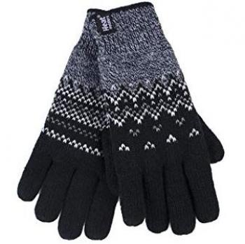 Heat Holders Damen Thermohandschuhe mit Fleece-Futter Schwarz M
