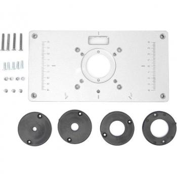 Plaque d'insertion pour table de toupie avec 4 inserts annulaires