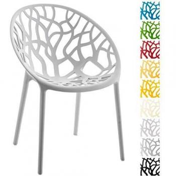 Gartenstuhl Hope aus Kunststoff, wetterresistent, stapelbar, für Terrasse und Balkon