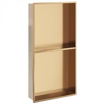 Niche de douche moderne doré brossé 32x62x9 cm