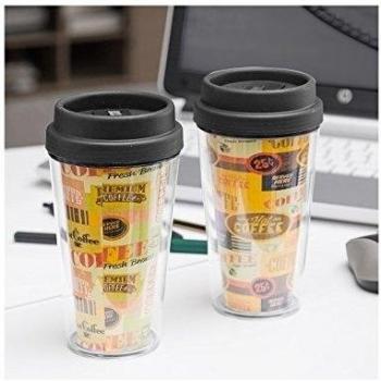 Vaso con Doble Pared y Tapa para Bebidas