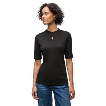 STREET ONE Damen Turtleneck Shirt – 46 – Unifarbenes, tailliertes Design – Obermaterial: Baumwolle + Modal