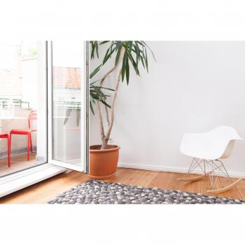 Hardy Filz‑Kugelteppich Eckform 90 × 130 cm – natürliche Wollqualität
