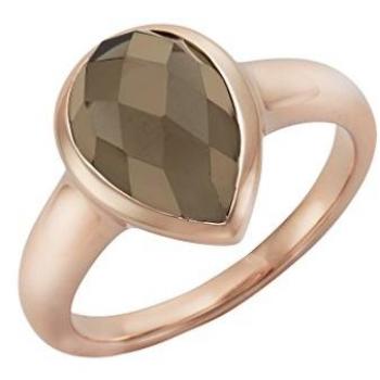 Jamelli Ring 925 Silber rosé vergoldet Rauchquarz