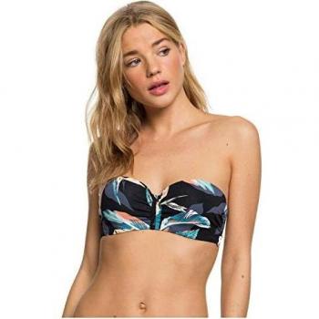 Conjunto de Bikini Bandeau Terra Cotta Flying Flowers S L Roxy Printed Beach Classics Top de Bikini Bandeau