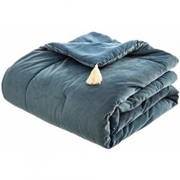 Duvet Velours Bleu Pegane 80x180 cm