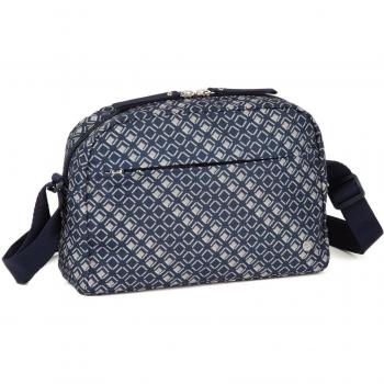 Navy Geometric Fezuri Shoulder Bag for Women, Back Pocket – Hiromichinakano 17521