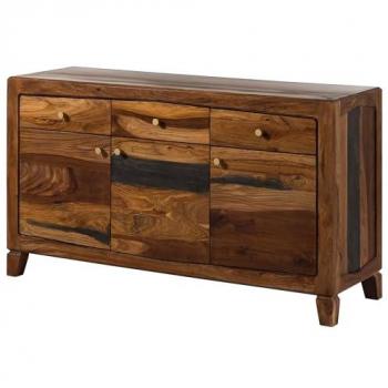 Buffet ANCONA in legno di sheesham laccato 140x45x80 marrone scuro
