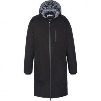 Parka Schott FARGO Noir Étanche à Double Zip et Capuche Régulable