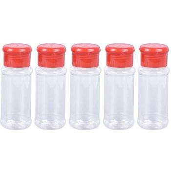 5-Piece Plastic Seasoning Jars for Spices and Condiments