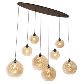 Lampada a Sospensione Sandra Deco Vetro Acciaio Ovale 7W