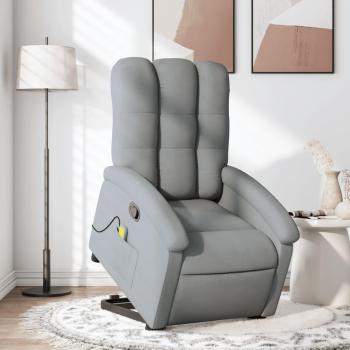 Sillón reclinable con función de masaje gris claro