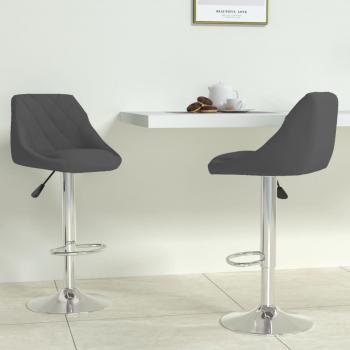 Sgabelli da Bar 2 pz Grigio Scuro in Velluto cod mxl 64126