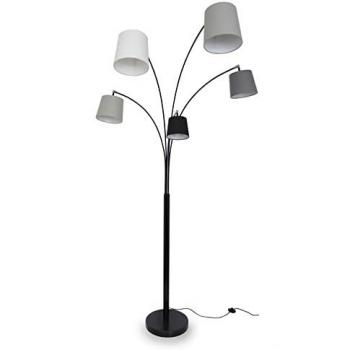 Bogenleuchte Nivia 5-armig schwarz & grau 225cm