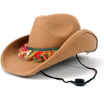 Black Wool Western Cowboy Hat for Ladies