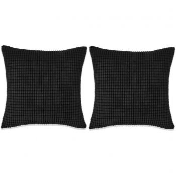 Cuscino per guance imbottito in velluto nero 45x45 cm vitaXL