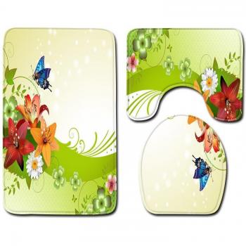 Tri-Tapis Bains 3D – Couverture Toilette et Salon