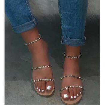 Bodas Luminosa: Sandalias Transparentes de Talla Grande con Diamante