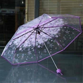 Regenschirm Kirschblüte Pilz Apollo Sakura transparent Mehrfarbig 3 Falten langer Griff #35