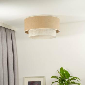 Luz de Techo Boho Jute Euluna, marrón natural/blanco, Ø 45 cm