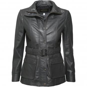 JCC R6382 Leder-Biker-Jacke – Frauenschnitt, grau, 36