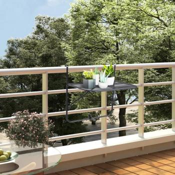 VidaXL Balcony Table Black 23.6x15.7 Steel