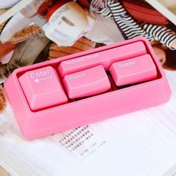 Magnetic Clip and Brush Keyboard Set with Hole Puncher and Stapler