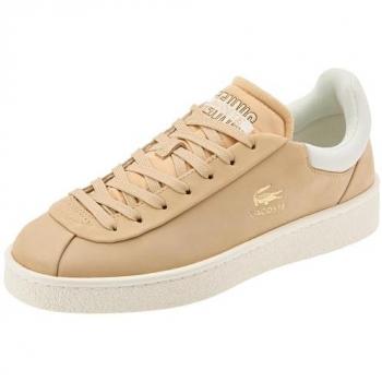 Lacoste Men’s BaseShot Premium Brown Leather Trainers – Size 5.5