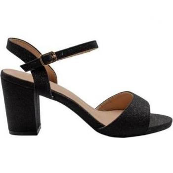 Paityn sandalias brillantes de tacón bloque, modelo femenino, 7 UK, color negro