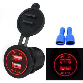 Cargador de Coche con Doble USB y Carga Rápida 2.1A