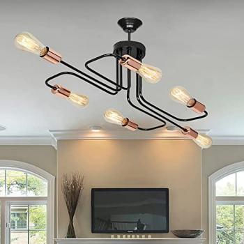Lux.Pro Harlow 6‑Flammen Metallhängelampe – Decken