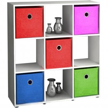 VCM Regalsystem Benas-3 – Schubladenfrei, Holz, weiß