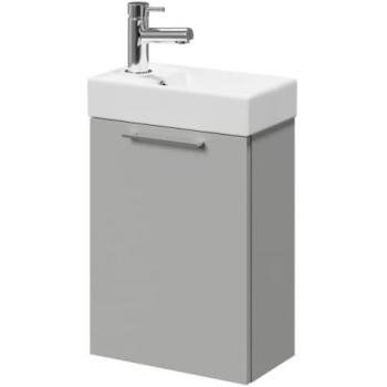 Napoli 400mm Gloss Grey Pearl Wall Mounted Vanity Unit with Basin and Single Tap Hole