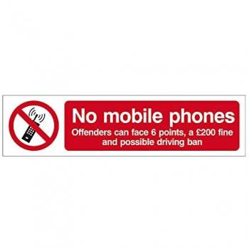 No Mobile Phones Offenders Can Face Sign