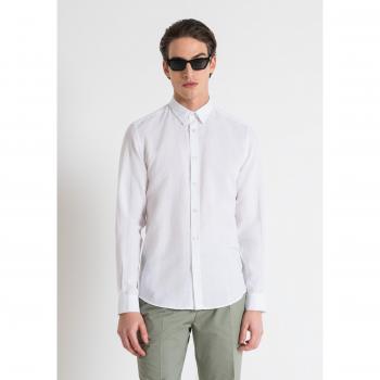 Camisa masculina slim con tela lino-cotton Alicante