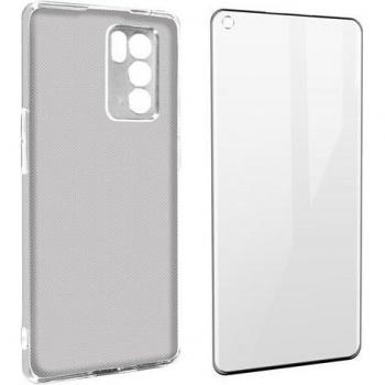Flessibile silicone con bordo nero e vetro temperato per Oppo Reno 6 Pro – Avizar