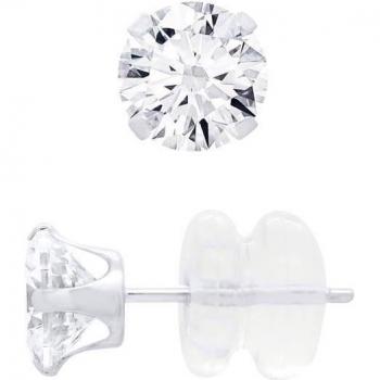 White Gold Stud Earrings with 5mm Zirconium Oxides